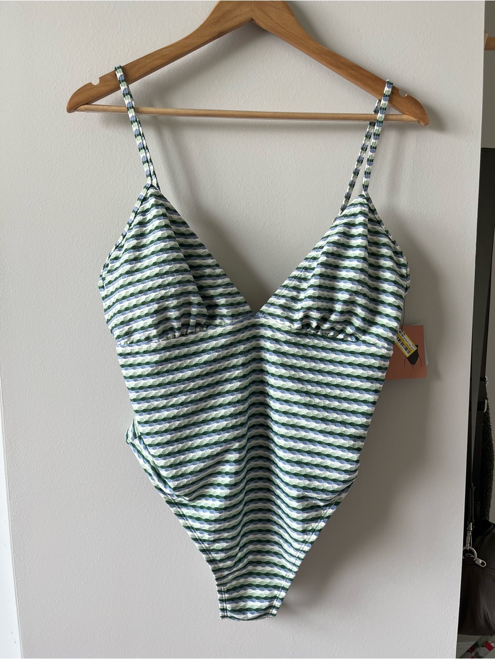 Shade & Shore Women’s Geo Jacquard One-Piece Swimsuit Large (12-14) NWT